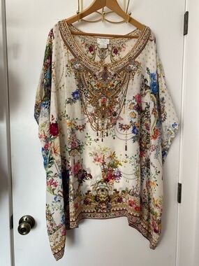 CAMILLA Silk Embellished Floral Kaftan 🌸✨